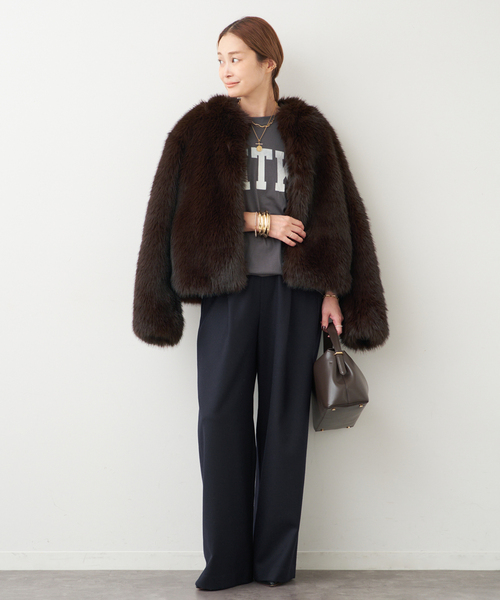 Deuxieme Classe（ドゥーズィエムクラス）の「*Anna Fur ジャケット（その他アウター・レディース・ブラウン・FREE）」の8枚目の写真