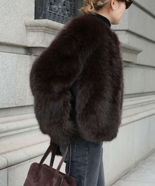 Deuxieme Classe（ドゥーズィエムクラス）の「*Anna Fur ジャケット（その他アウター・レディース・ブラウン・FREE）」の12枚目の写真