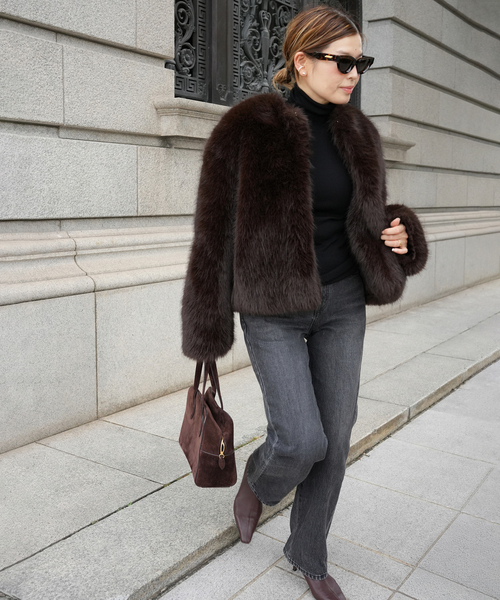 Deuxieme Classe（ドゥーズィエムクラス）の「*Anna Fur ジャケット（その他アウター・レディース・ブラウン・FREE）」の15枚目の写真