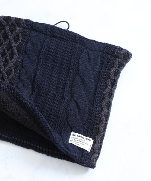 【レア生地】 766 ひねりスヌード　ネックウォーマー　fun ファン　ネイビー FUNALIVE（ファンアライブ） ネックウォーマー スヌード かぎ編み