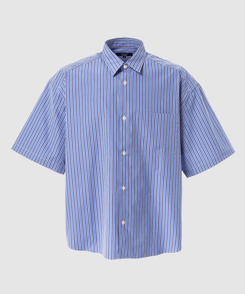 COMME des GARCONS HOMME(コム デ ギャルソン・オム)の「COTTON STRIPE HALF SLEEVE SHIRT(シャツ/ブラウス・メンズ・ホワイト×ネイビー/ホワイト系その他・S/M/L)」の1枚目の写真