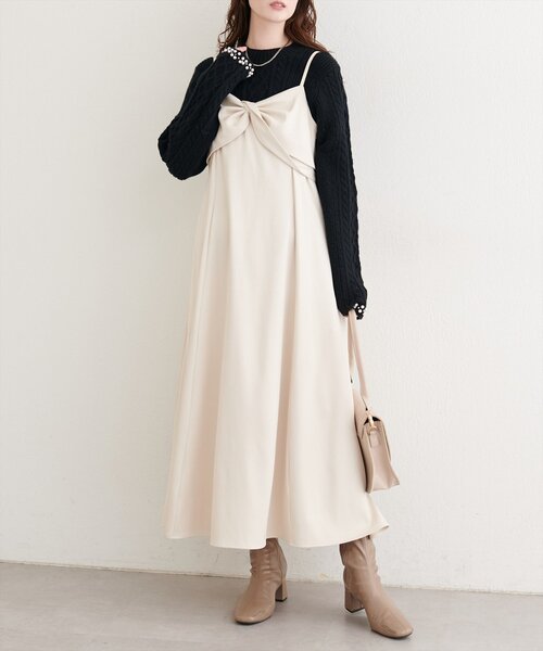 natural couture（ナチュラルクチュール）の「袖口パールもちふわニット（ニット/セーター・レディース・ミント/レッド/オフホワイト/ブラック・FREE）」の13枚目の写真