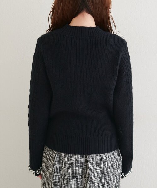 natural couture（ナチュラルクチュール）の「袖口パールもちふわニット（ニット/セーター・レディース・ミント/レッド/オフホワイト/ブラック・FREE）」の16枚目の写真