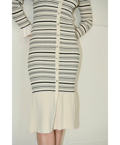 Estella.K(エステラケー)の「Julita Knit Dress リブニットバイカラースリーブニットドレス(ワンピース・レディース・グレー/ブラック/ホワイト系・FREE)」の22枚目の写真