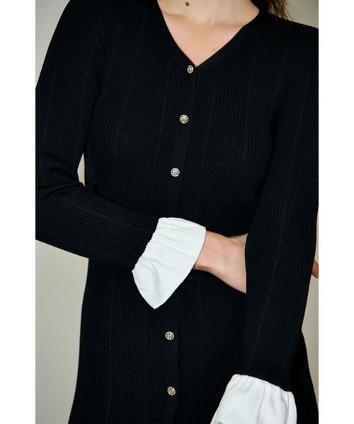 Estella.K(エステラケー)の「Julita Knit Dress リブニットバイカラースリーブニットドレス(ワンピース・レディース・グレー/ブラック/ホワイト系・FREE)」の17枚目の写真