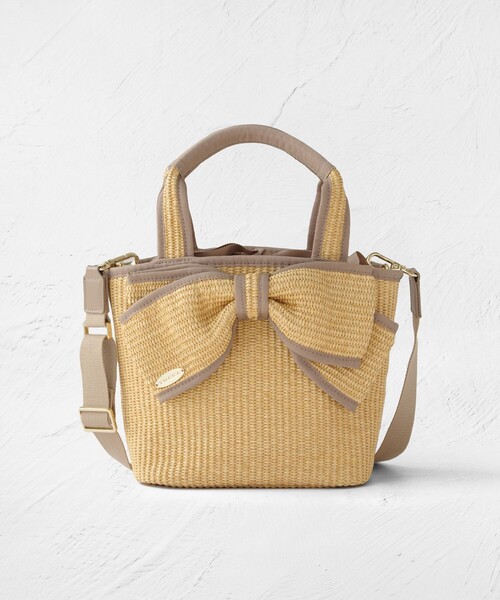 TOCCA(トッカ)の「BIG RIBBON SUMMER POCHETTE かごバッグ(かごバッグ・レディース・ベージュ系/ブラック系・F)」の2枚目の写真