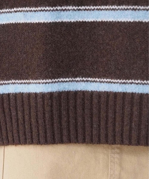 tiptop（ティップトップ）の「ボーダーポロ襟ニットプルオーバー（ニット/セーター・レディース・チャコールグレー/ネイビー/ブラウン・FREE）」の5枚目の写真