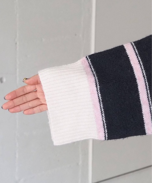 tiptop（ティップトップ）の「ボーダーポロ襟ニットプルオーバー（ニット/セーター・レディース・チャコールグレー/ネイビー/ブラウン・FREE）」の18枚目の写真