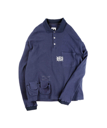 TWOSPC（トゥースペイス）の「クレッカー モンスター マルチポケット ワッフルTシャツ [ネイビー]（ポロシャツ）」