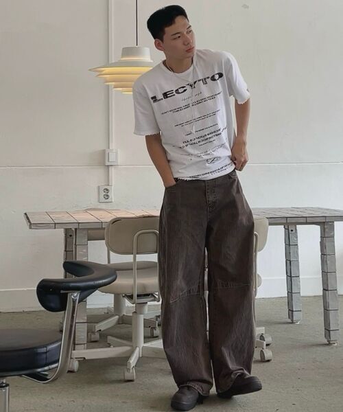 LECYTO（レシト）の「Destroyed Oversized Logo T-Shirt_[White]（Tシャツ/カットソー・メンズ・ホワイト・ONE SIZE）」の14枚目の写真