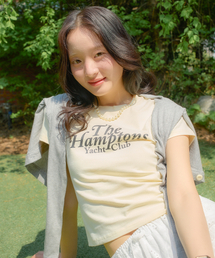 Hampton Yacht Club Crop T_ Lemon