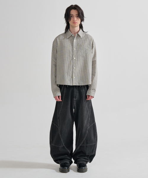 JUAN HOMME(ジュアンオム)の「クロップフィットチェックシャツ(アイボリー)(シャツ/ブラウス・メンズ・その他・MEDIUM/LARGE)」の10枚目の写真