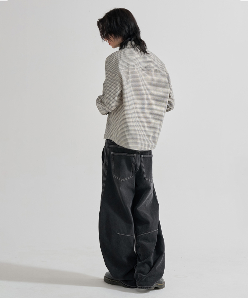 JUAN HOMME(ジュアンオム)の「クロップフィットチェックシャツ(アイボリー)(シャツ/ブラウス・メンズ・その他・MEDIUM/LARGE)」の9枚目の写真