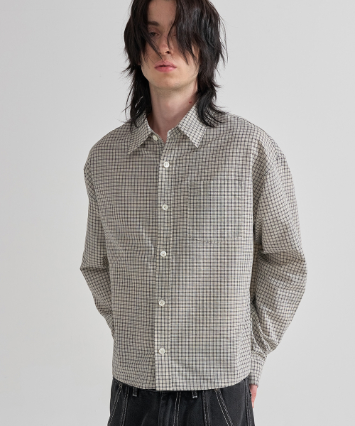 JUAN HOMME(ジュアンオム)の「クロップフィットチェックシャツ(アイボリー)(シャツ/ブラウス・メンズ・その他・MEDIUM/LARGE)」の8枚目の写真
