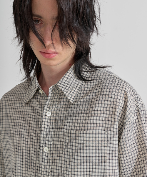 JUAN HOMME(ジュアンオム)の「クロップフィットチェックシャツ(アイボリー)(シャツ/ブラウス・メンズ・その他・MEDIUM/LARGE)」の7枚目の写真
