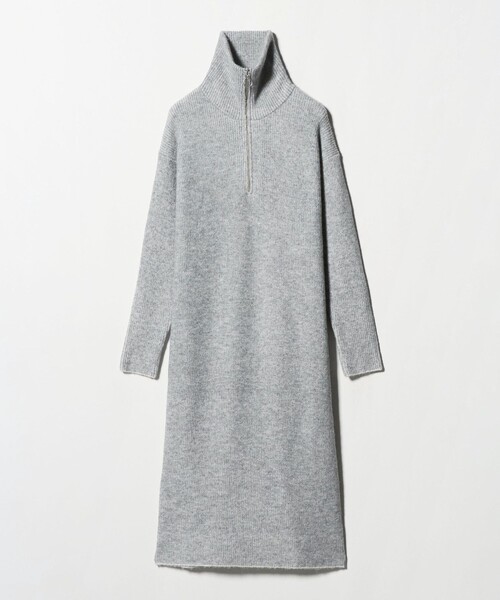 A DAY IN THE LIFE UNITED ARROWS(アデイインザライフユナイテッドアローズ)の「ハーフジップ ニットワンピース ライトグレー ‐ウォッシャブル‐<A DAY IN THE LIFE>(ワンピース・レディース・ライトグレー・FREE)」の1枚目の写真