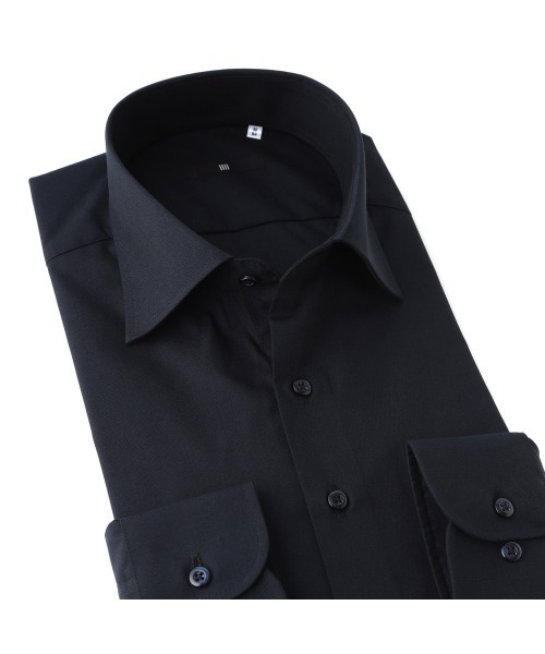 SUIT SELECT(スーツセレクト)の「【形態安定】【長袖】【BLACK LINE】ワイドカラードレスワイシャツ(ビジネスシャツ・メンズ・ネイビー/ブラウン・首回り37cm-裄丈80cm/首回り39cm-裄丈80cm/首回り39cm-裄丈84cm/首回り41cm-裄丈82cm/首回り41cm-裄丈86cm/首回り43cm-裄丈86cm/首回り45cm-裄丈86cm)」の16枚目の写真