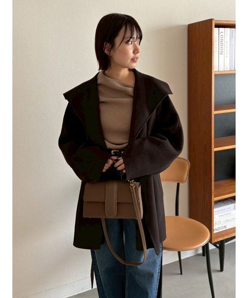 Mila Owen（ミラオーウェン）の「ショルダー付きハンドバッグ（ショルダーバッグ・レディース・モカ/ブラック/その他・F）」の10枚目の写真