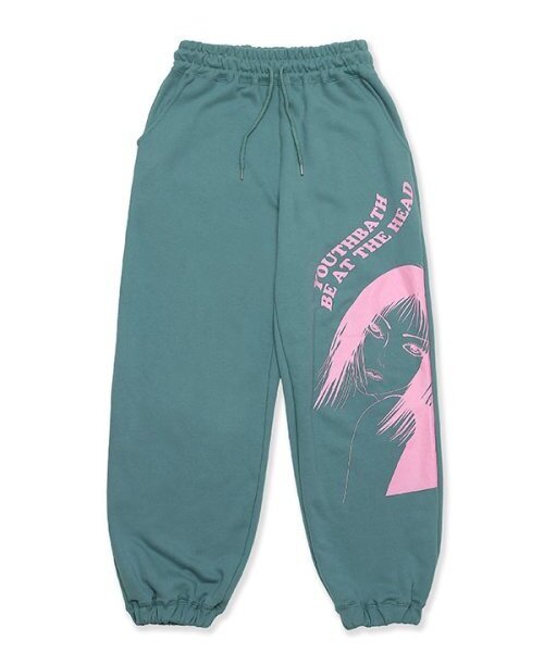 youthbath(ユースバース)の「YB GRAPHIC JOGGERPANTS_GREEN(スウェットパンツ・レディース・その他・MEDIUM/LARGE)」の1枚目の写真