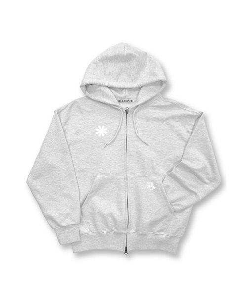 DAMISH(ダミシュ)の「シンボルロゴツーウェイフードジップアップ_ライトグレー(パーカー・レディース・ライトグレー・SMALL/MEDIUM)」の1枚目の写真