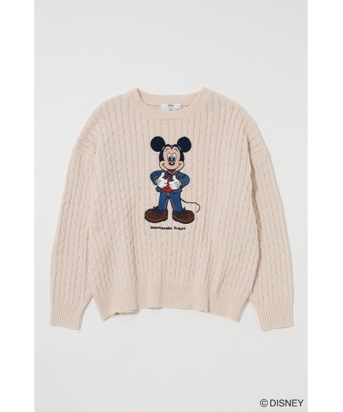 Disney SERIES CREATED by MUS(ディズニーシリーズクリエイテッドバイエムユーエス)の「MD OMTSD CABLE ニット / MICKEY(ニット/セーター・レディース・グリーン/ホワイト/マジェンタ・FREE)」の2枚目の写真