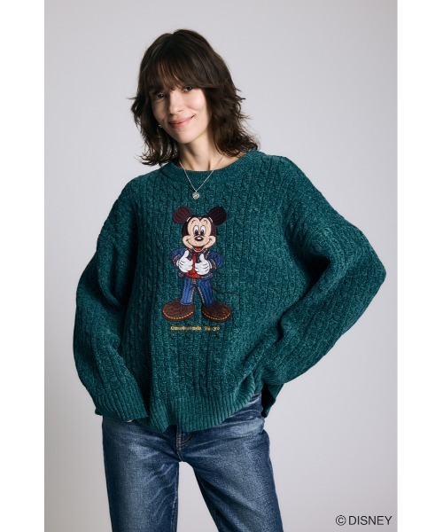 Disney SERIES CREATED by MUS(ディズニーシリーズクリエイテッドバイエムユーエス)の「MD OMTSD CABLE ニット / MICKEY(ニット/セーター・レディース・グリーン/ホワイト/マジェンタ・FREE)」の5枚目の写真