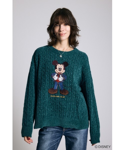 Disney SERIES CREATED by MUS(ディズニーシリーズクリエイテッドバイエムユーエス)の「MD OMTSD CABLE ニット / MICKEY(ニット/セーター・レディース・グリーン/ホワイト/マジェンタ・FREE)」の8枚目の写真