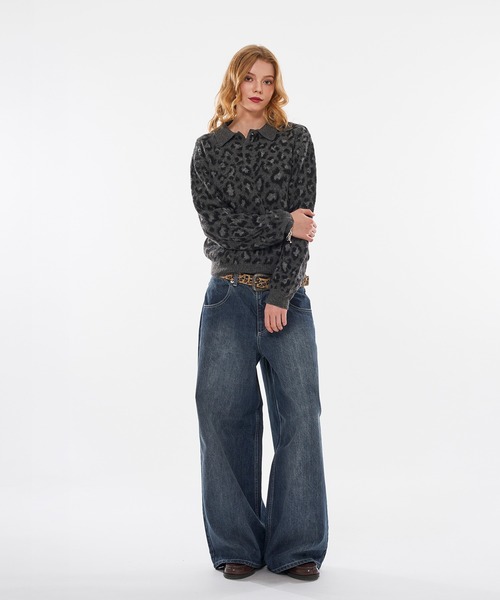 WISH FOR EVER(ウィッシュフォーエバー)の「【 3size / 3color 】LEOPARD JACQUARD KNIT POLO(ニット/セーター・メンズ・チャコールグレー/ブラウン/ワインレッド・SMALL/LARGE/MEDIUM)」の20枚目の写真