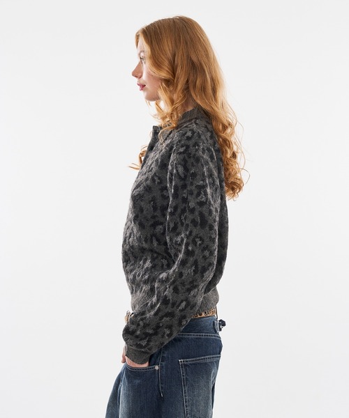 WISH FOR EVER(ウィッシュフォーエバー)の「【 3size / 3color 】LEOPARD JACQUARD KNIT POLO(ニット/セーター・メンズ・チャコールグレー/ブラウン/ワインレッド・SMALL/LARGE/MEDIUM)」の22枚目の写真