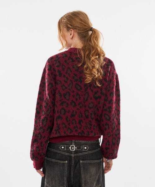 WISH FOR EVER(ウィッシュフォーエバー)の「【 3size / 3color 】LEOPARD JACQUARD KNIT POLO(ニット/セーター・メンズ・チャコールグレー/ブラウン/ワインレッド・SMALL/LARGE/MEDIUM)」の7枚目の写真