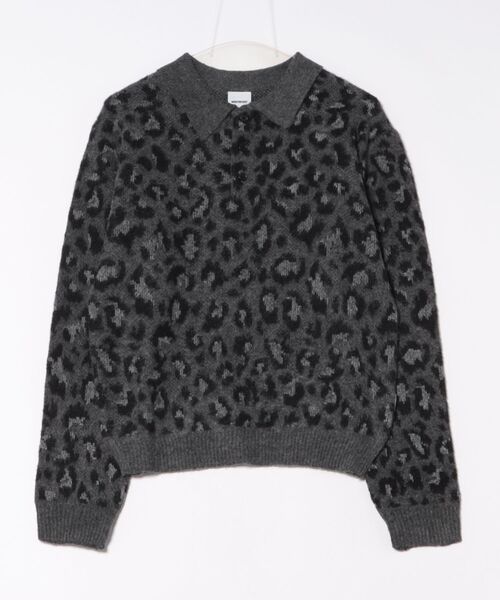 WISH FOR EVER(ウィッシュフォーエバー)の「【 3size / 3color 】LEOPARD JACQUARD KNIT POLO(ニット/セーター・メンズ・チャコールグレー/ブラウン/ワインレッド・SMALL/LARGE/MEDIUM)」の15枚目の写真
