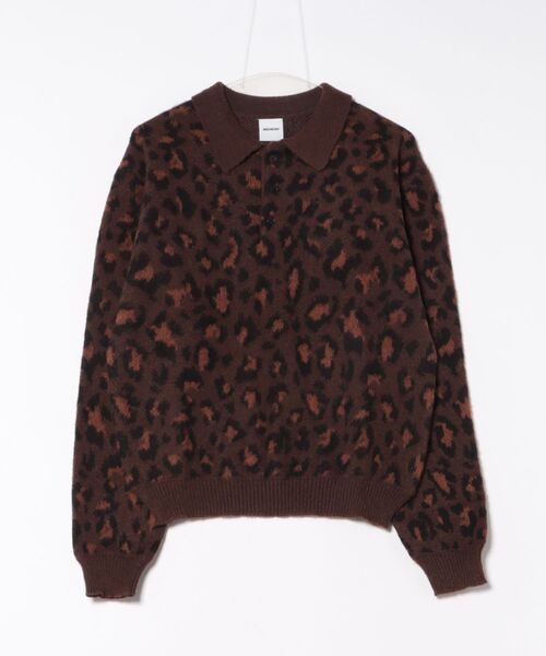 WISH FOR EVER(ウィッシュフォーエバー)の「【 3size / 3color 】LEOPARD JACQUARD KNIT POLO(ニット/セーター・メンズ・チャコールグレー/ブラウン/ワインレッド・SMALL/LARGE/MEDIUM)」の16枚目の写真