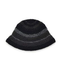 VELSEY（ベルジ）の「Handfork knitted beanie black gray（ニットキャップ/ビーニー）」