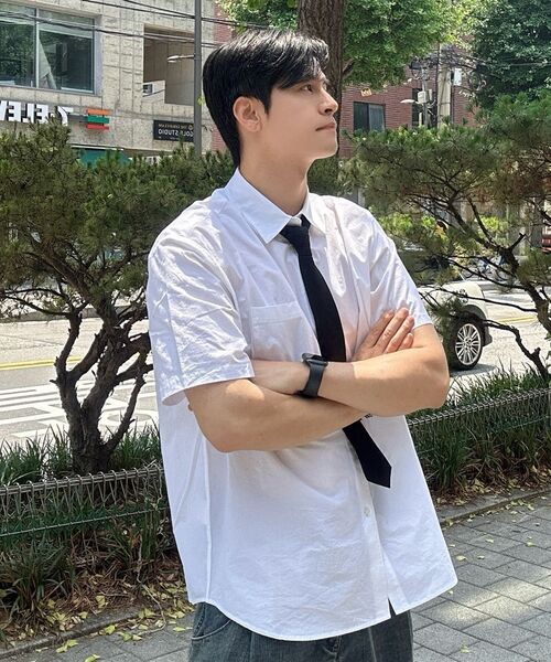 FIELDERS（フィールダーズ）の「BASIC STANDARD FIT POCKET SHORT-SLEEVED SHIRT BLACK（シャツ/ブラウス・メンズ・その他・MEDIUM/LARGE）」の8枚目の写真