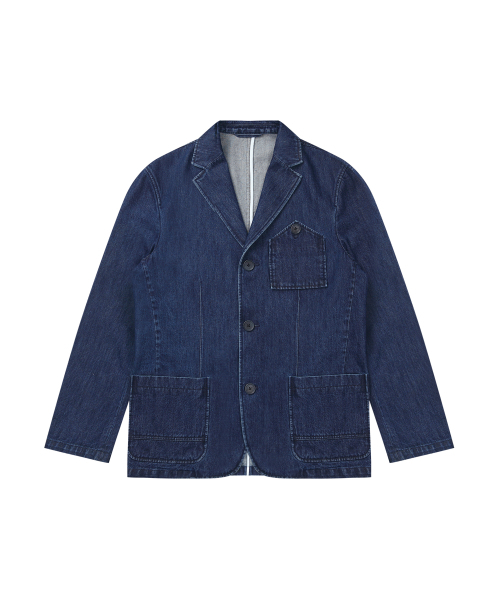 SOLEW(ソル)の「デニム3ボタンジャケット_インディゴブルー(デニムジャケット・メンズ・その他・SMALL/MEDIUM/LARGE/X-LARGE)」の1枚目の写真