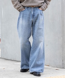 RAGEBLUE | 12ozデニム/バギーワイドフレアパンツ【セットアップ対応】(デニムパンツ)
