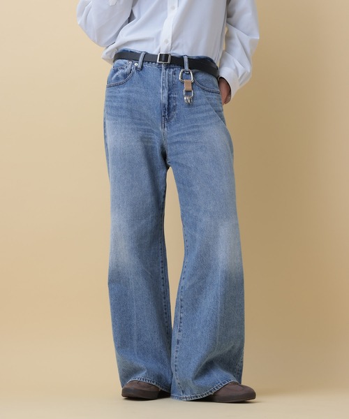 12ozデニム/バギーワイドフレアパンツ【セットアップ対応】（デニム
