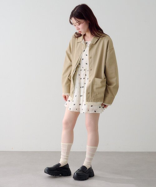 Kastane（カスタネ）の「フラワーステッチミニワンピース（ワンピース・レディース・アイボリー/ブラック・FREE）」の21枚目の写真