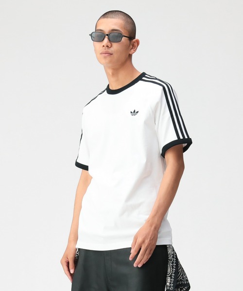 adidas(アディダス)の「adidas / スリーストライプ Tシャツ(Tシャツ/カットソー・メンズ・ブラック/ホワイト・SMALL/X-LARGE/MEDIUM/LARGE/XX-LARGE)」の5枚目の写真