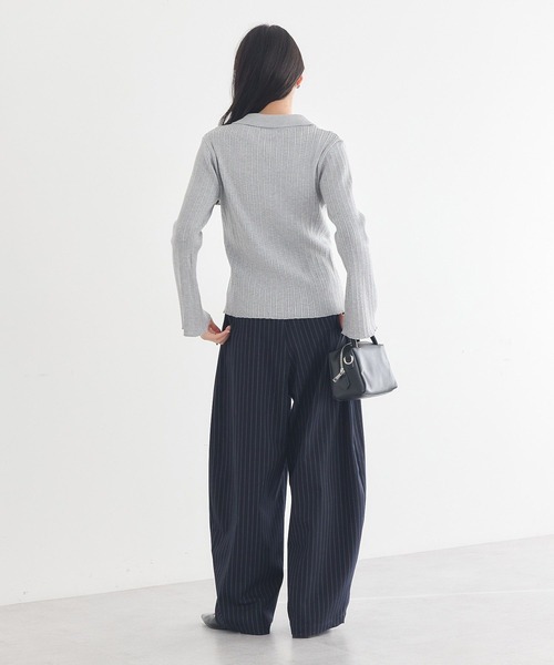 earth music&ecology（アースミュージックアンドエコロジー）の「【2026SS】レギュラーカラーニットカーディガン（カーディガン/ボレロ・レディース・グレー/ブラック/ブラック系その他4/イエロー・FREE）」の12枚目の写真