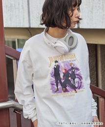 呪術廻戦（ジュジュツカイセン）の「【呪術廻戦】別注 ピグメント加工 オーバーサイズ プリント 長袖 Tシャツ（Tシャツ/カットソー）」