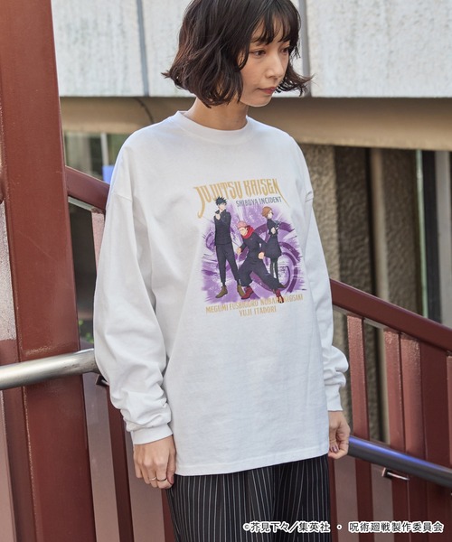 呪術廻戦】別注 ピグメント加工 オーバーサイズ プリント 長袖 Tシャツ