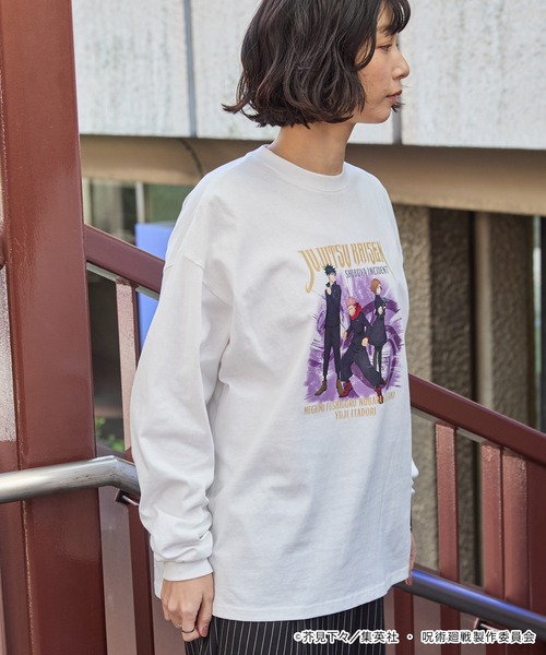 呪術廻戦】別注 ピグメント加工 オーバーサイズ プリント 長袖 Tシャツ