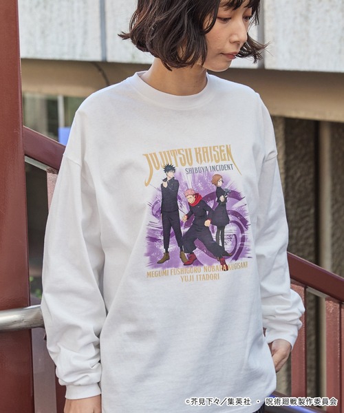 呪術廻戦】別注 ピグメント加工 オーバーサイズ プリント 長袖 Tシャツ