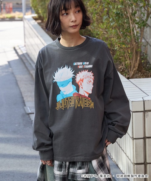 呪術廻戦（ジュジュツカイセン）の「【呪術廻戦】別注 ピグメント加工 オーバーサイズ プリント 長袖 Tシャツ（Tシャツ/カットソー・メンズ・ブラック/ブラック系/ブラウン/ホワイト・M/L）」の8枚目の写真