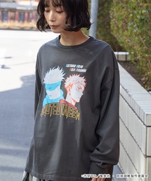 呪術廻戦（ジュジュツカイセン）の「【呪術廻戦】別注 ピグメント加工 オーバーサイズ プリント 長袖 Tシャツ（Tシャツ/カットソー）」