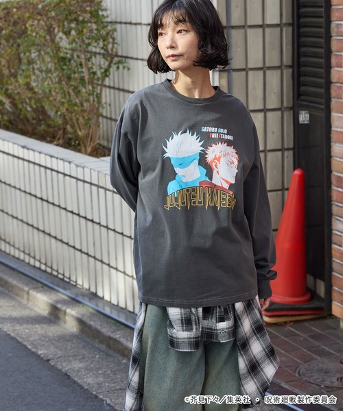 呪術廻戦（ジュジュツカイセン）の「【呪術廻戦】別注 ピグメント加工 オーバーサイズ プリント 長袖 Tシャツ（Tシャツ/カットソー・メンズ・ブラック/ブラック系/ブラウン/ホワイト・M/L）」の12枚目の写真