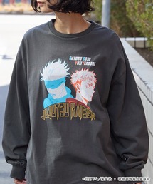 呪術廻戦（ジュジュツカイセン）の「【呪術廻戦】別注 ピグメント加工 オーバーサイズ プリント 長袖 Tシャツ（Tシャツ/カットソー）」