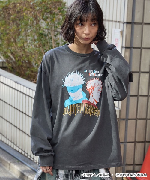 呪術廻戦（ジュジュツカイセン）の「【呪術廻戦】別注 ピグメント加工 オーバーサイズ プリント 長袖 Tシャツ（Tシャツ/カットソー・メンズ・ブラック/ブラック系/ブラウン/ホワイト・M/L）」の17枚目の写真