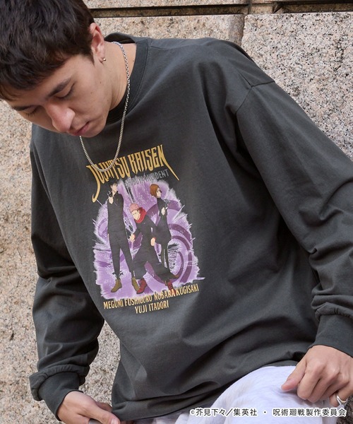 呪術廻戦（ジュジュツカイセン）の「【呪術廻戦】別注 ピグメント加工 オーバーサイズ プリント 長袖 Tシャツ（Tシャツ/カットソー・メンズ・ブラック/ブラック系/ブラウン/ホワイト・M/L）」の18枚目の写真